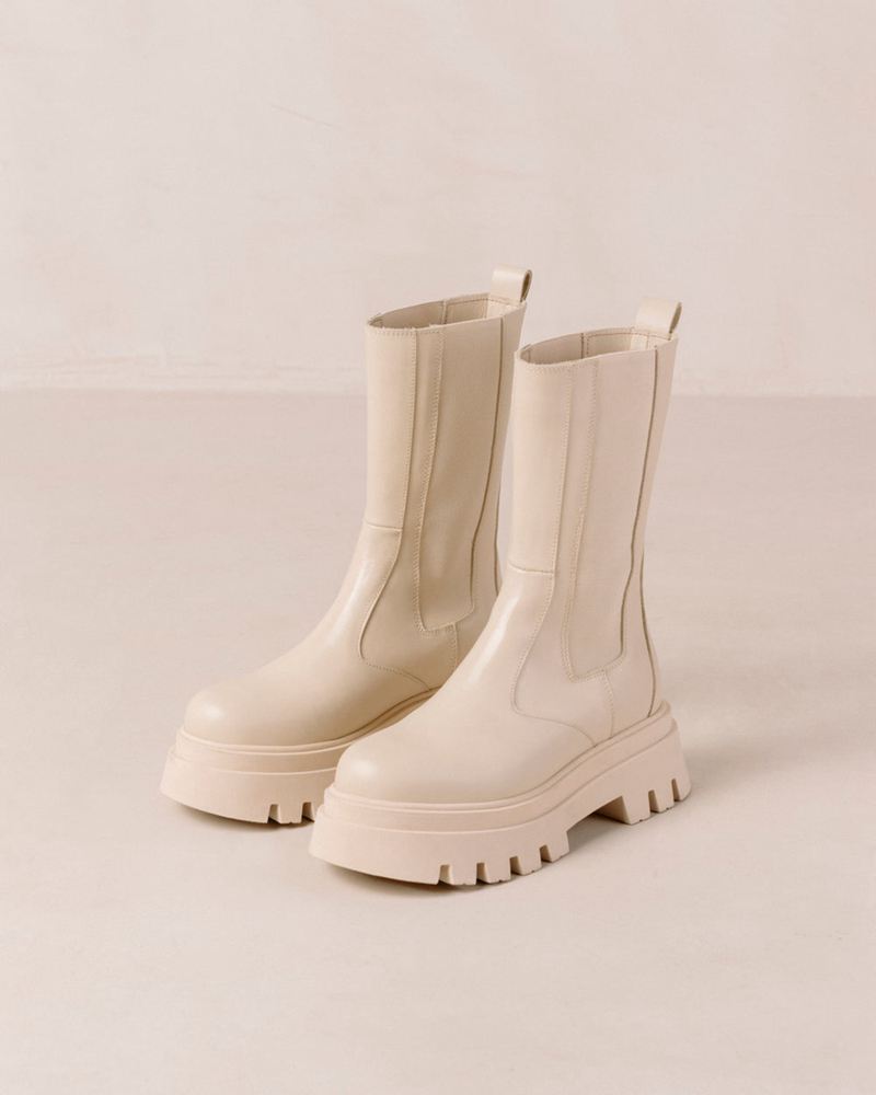 Bottines Chelsea Alohas All Rounder Cuir Blanche Femme | BOI-32695004