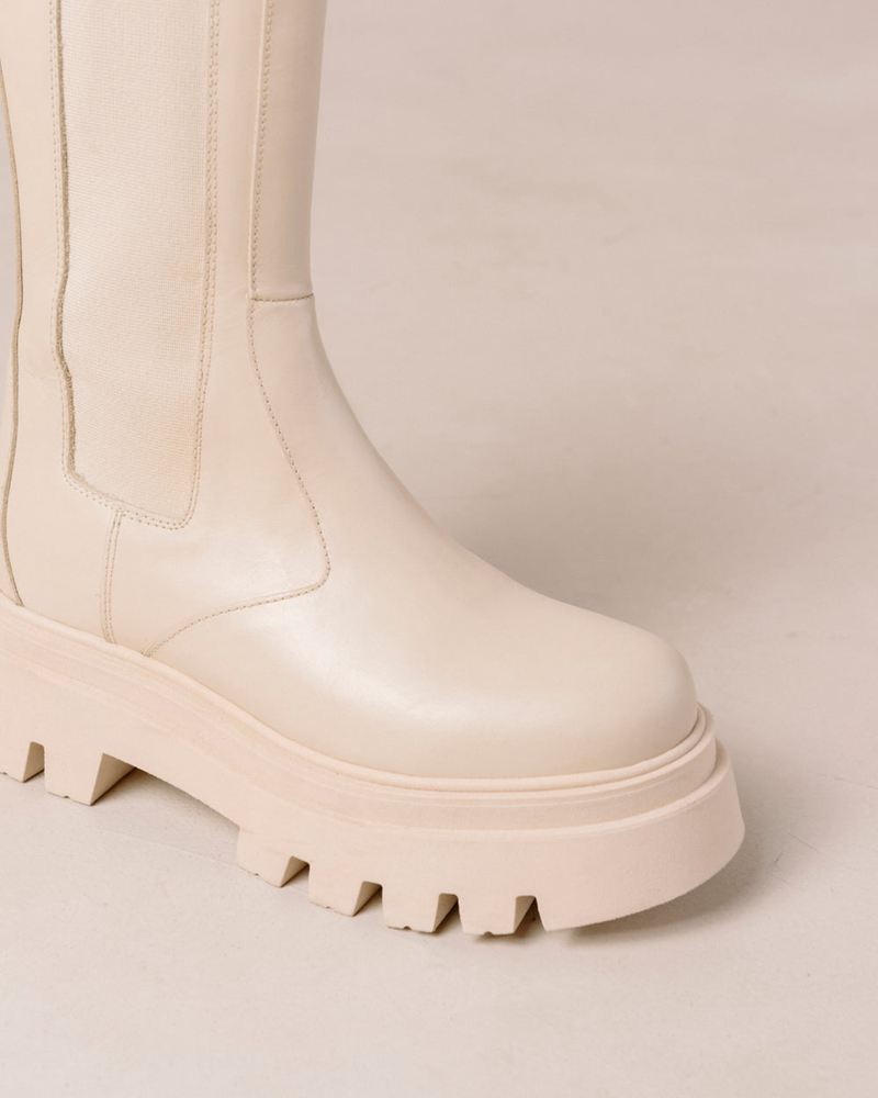 Bottines Chelsea Alohas All Rounder Cuir Blanche Femme | BOI-32695004