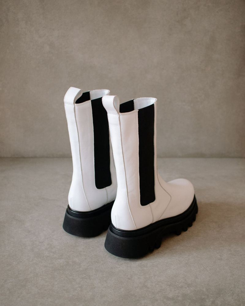 Bottines Chelsea Alohas All Rounder Cuir Blanche Femme | JHB-50876841