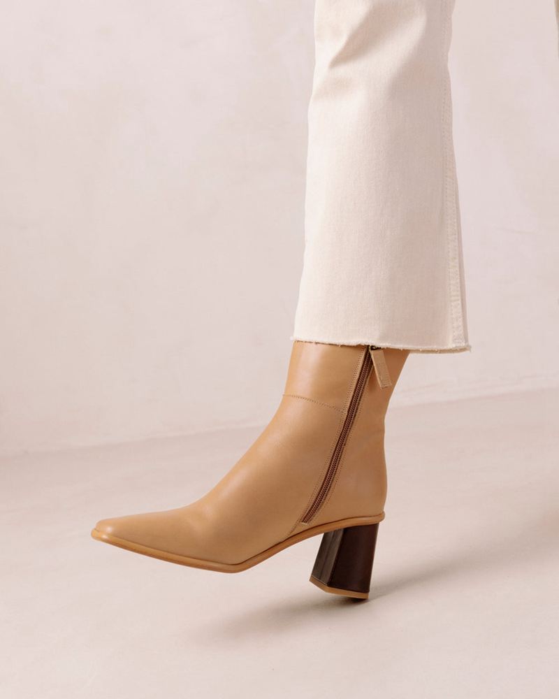 Bottines Alohas West Cuir Beige Femme | GBJ-47629669