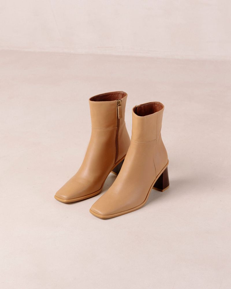 Bottines Alohas West Cuir Beige Femme | GBJ-47629669