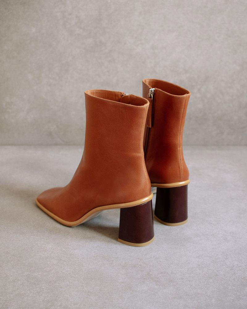 Bottines Alohas West Cape Vintage Cuir Marron Femme | NWA-07192543