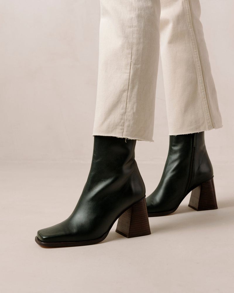 Bottines Alohas South Cuir Vert Femme | DWF-70499888