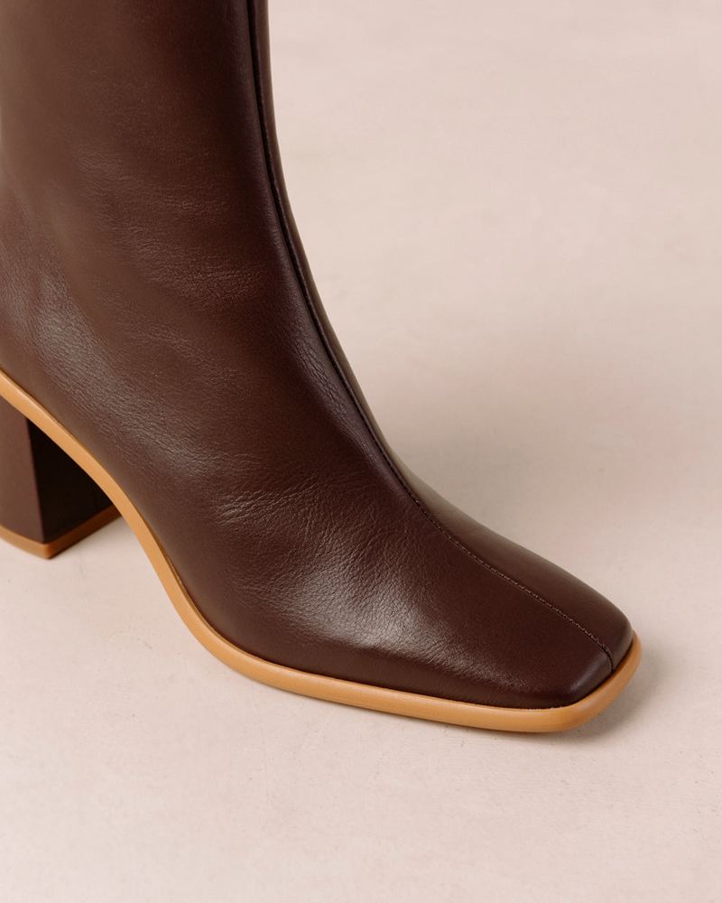 Bottines Alohas West Cape Cuir Marron Foncé Femme | FHL-07270463