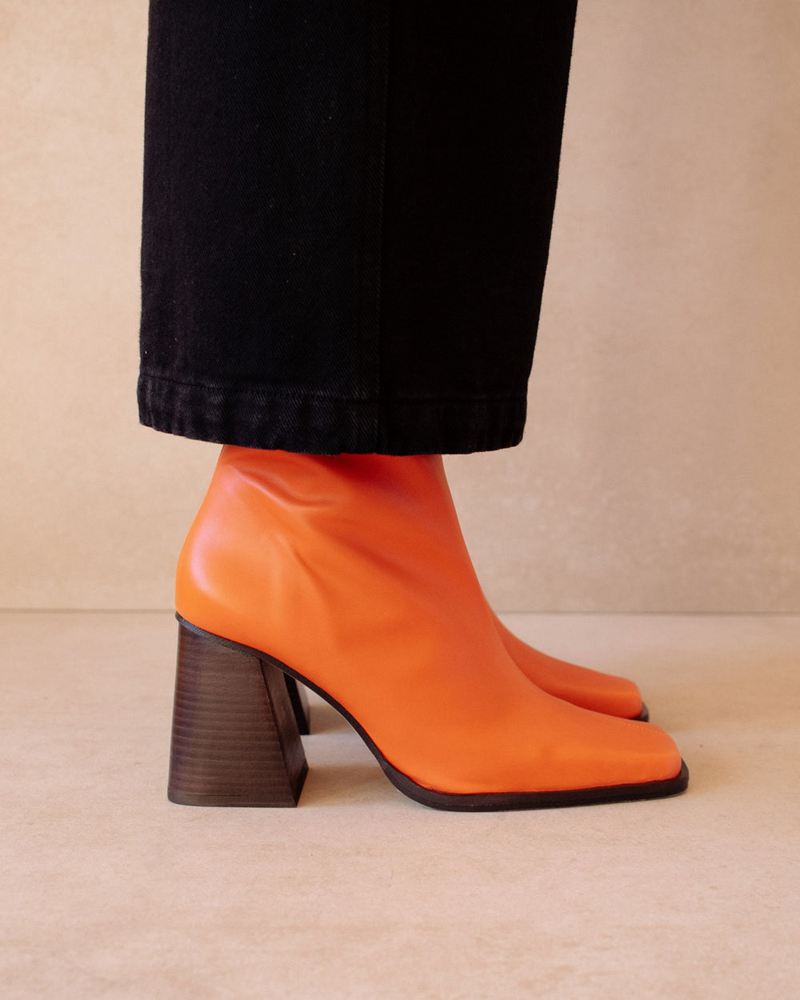 Bottines Alohas South Cuir Orange Femme | KNR-57717861