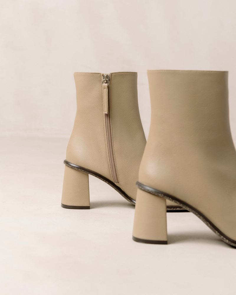 Bottines Alohas West Cactus Vegan Cuir Beige Femme | SDZ-55031673