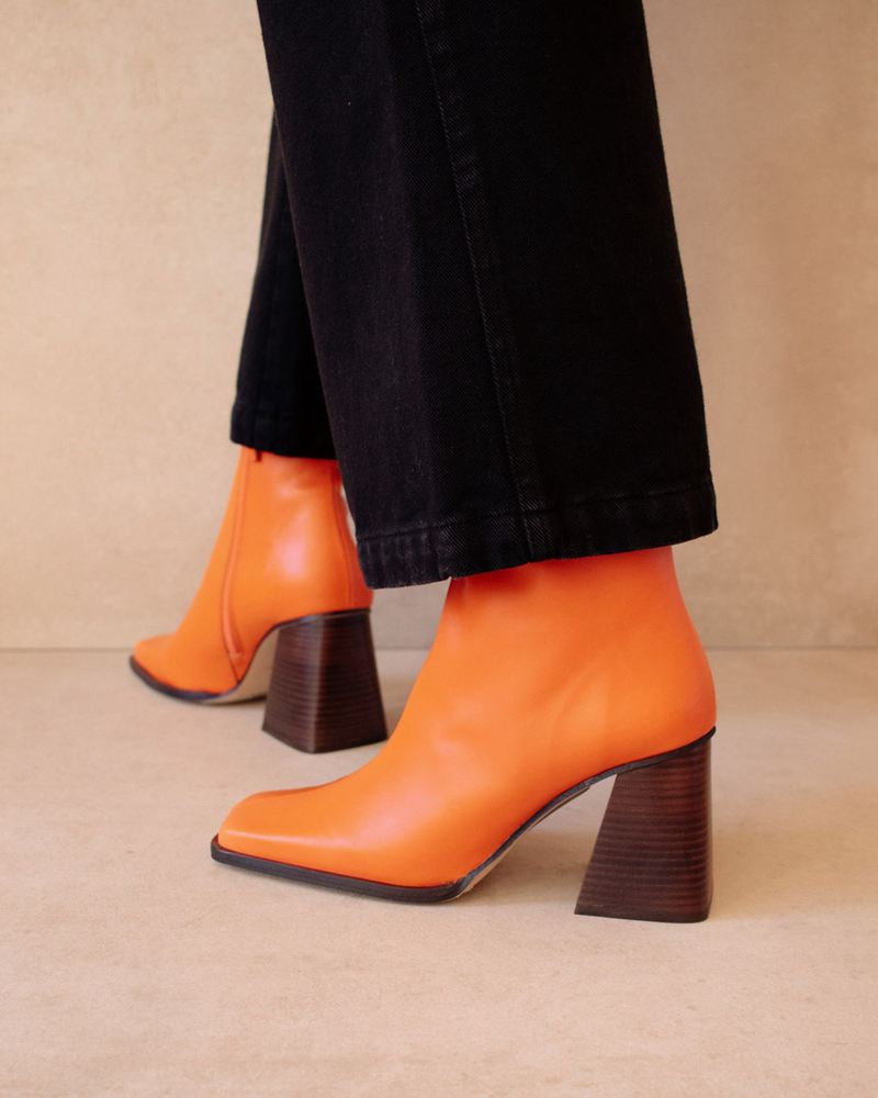 Bottines Alohas South Cuir Orange Femme | KNR-57717861