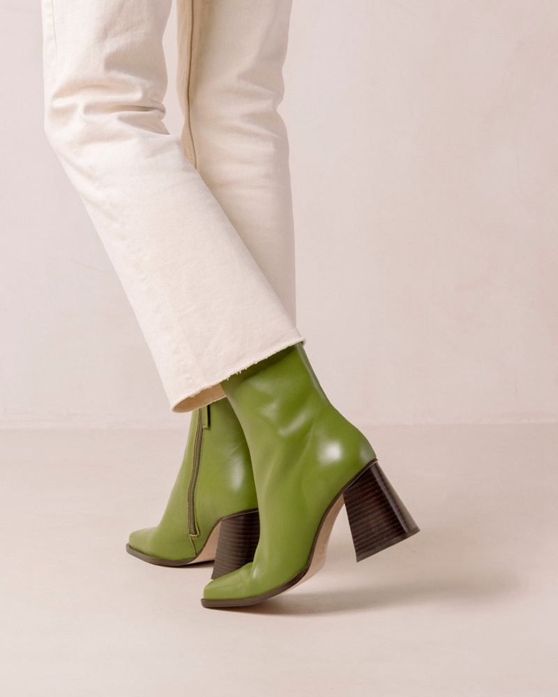 Bottines Alohas South Cuir Vert Femme | ROP-82954631