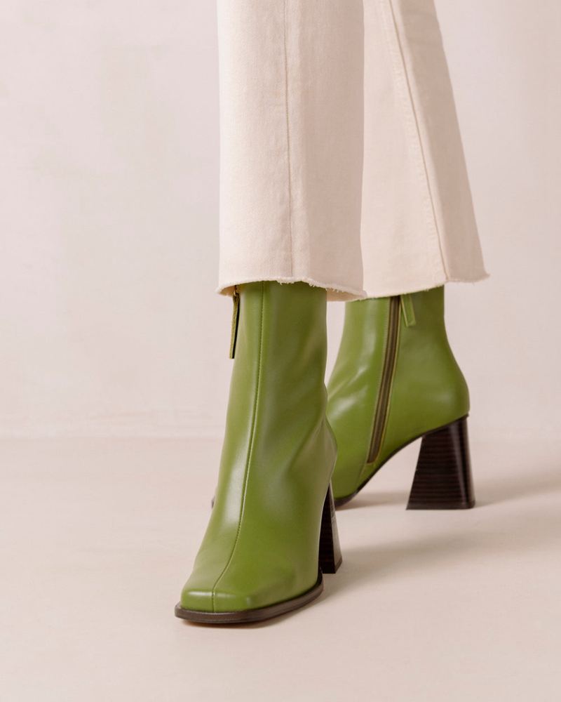 Bottines Alohas South Cuir Vert Femme | ROP-82954631