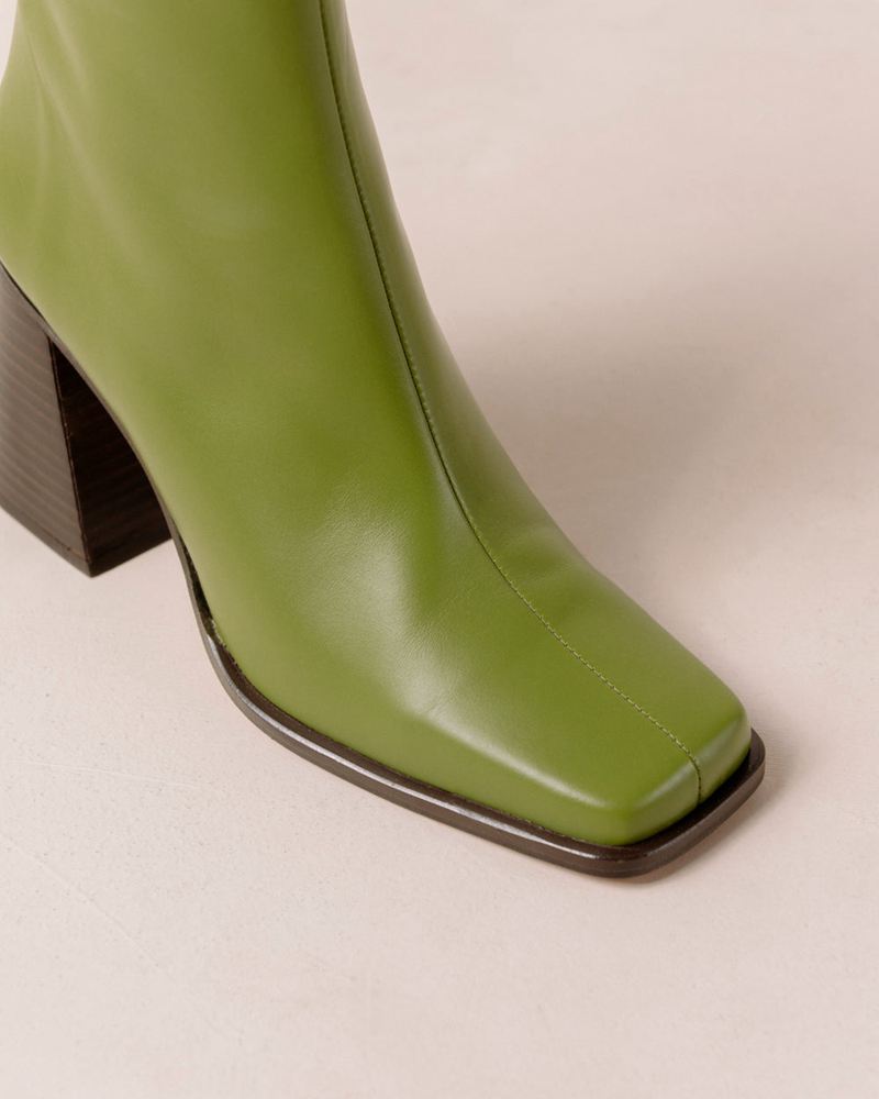 Bottines Alohas South Cuir Vert Femme | ROP-82954631