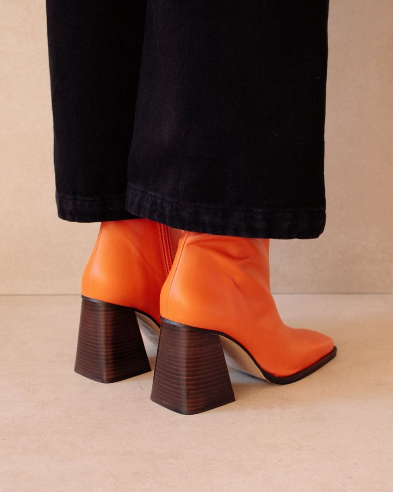 Bottines Alohas South Cuir Orange Femme | KNR-57717861