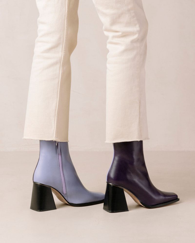 Bottines Alohas South Bicolor Cuir Violette Femme | EDD-25132792