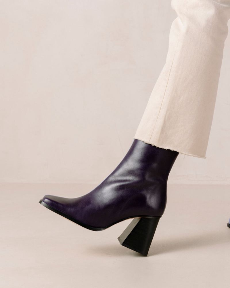 Bottines Alohas South Bicolor Cuir Violette Femme | EDD-25132792