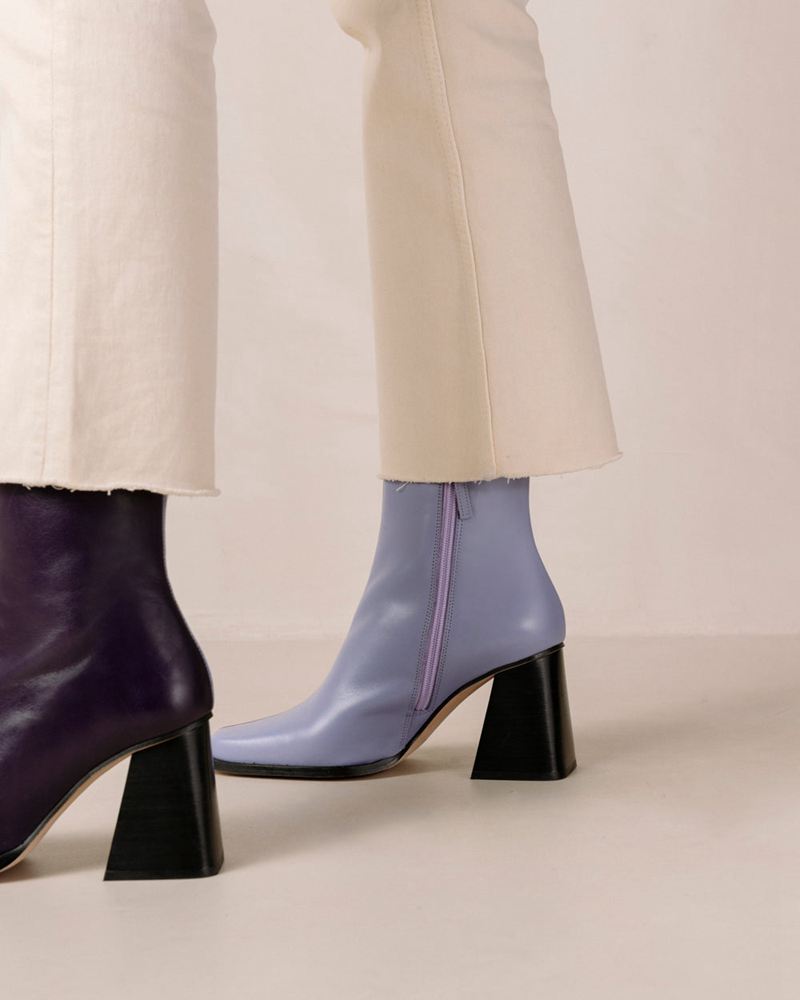 Bottines Alohas South Bicolor Cuir Violette Femme | EDD-25132792