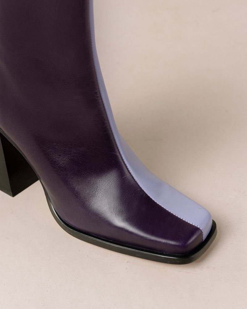 Bottines Alohas South Bicolor Cuir Violette Femme | EDD-25132792