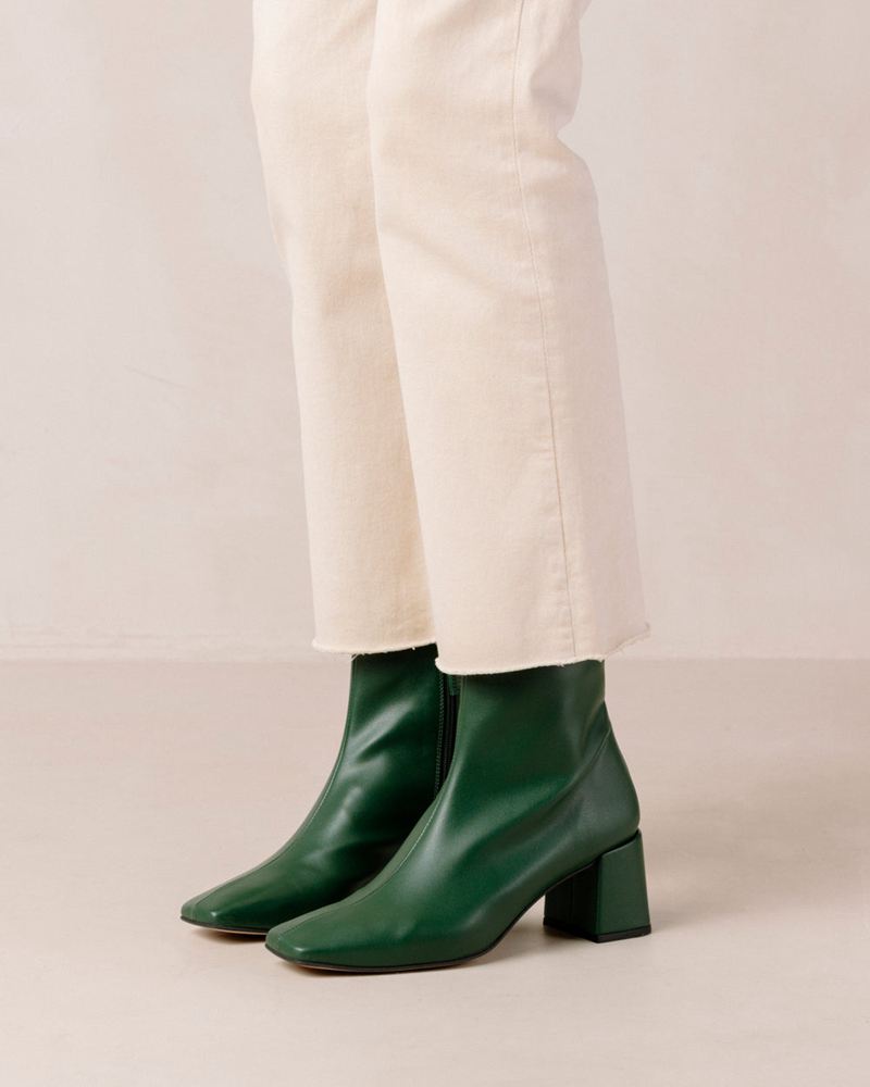 Bottines Alohas Watercolor Vegan Cuir Vert Femme | EEK-59264269