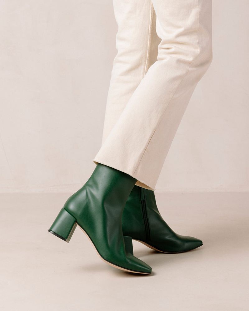 Bottines Alohas Watercolor Vegan Cuir Vert Femme | EEK-59264269