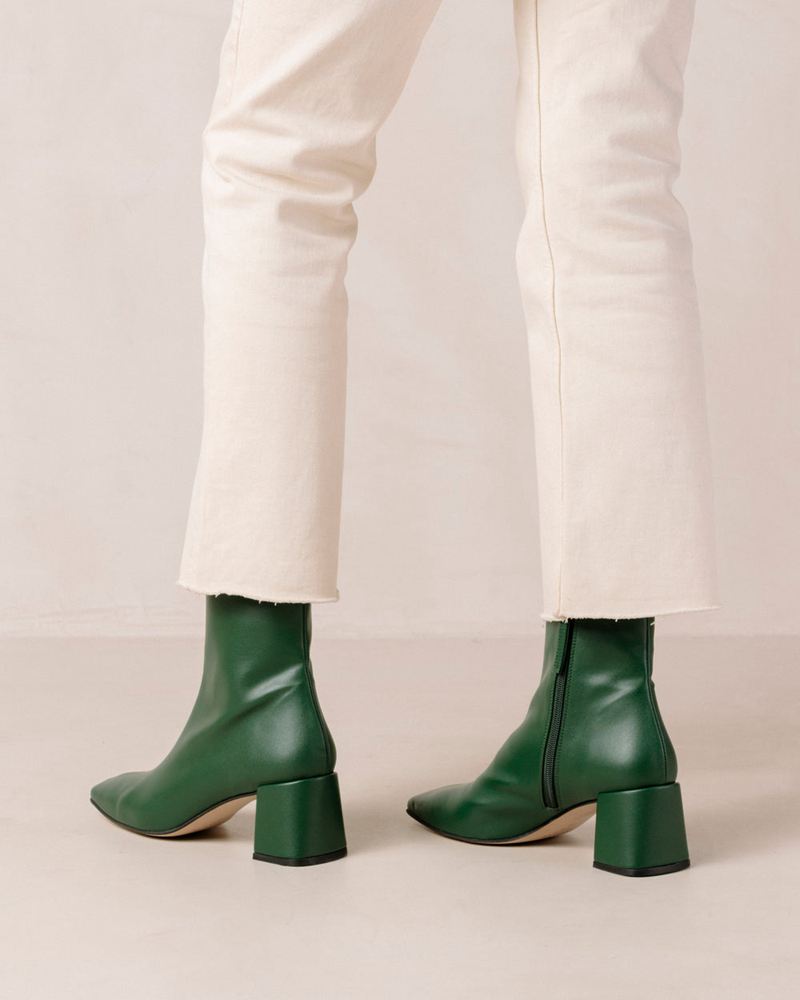 Bottines Alohas Watercolor Vegan Cuir Vert Femme | EEK-59264269