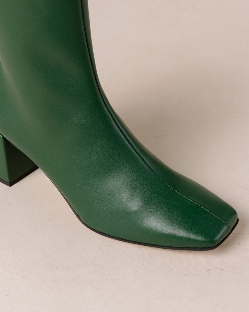 Bottines Alohas Watercolor Vegan Cuir Vert Femme | EEK-59264269