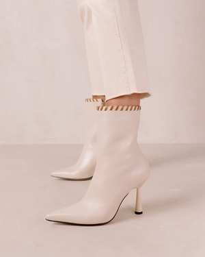 Bottines Alohas Leo Cuir Blanche Femme | LRQ-07227135