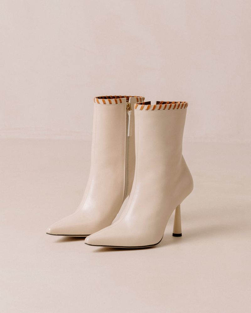 Bottines Alohas Leo Cuir Blanche Femme | LRQ-07227135