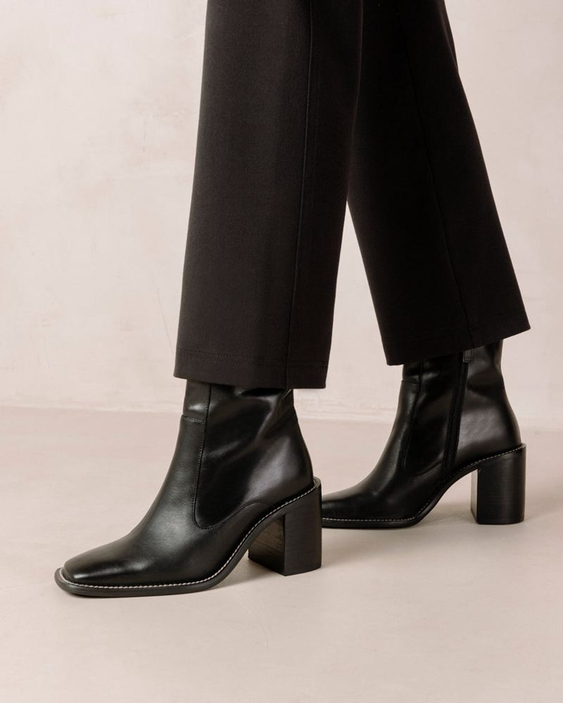 Bottines Alohas Francesca Cuir Noir Femme | AVI-70727739