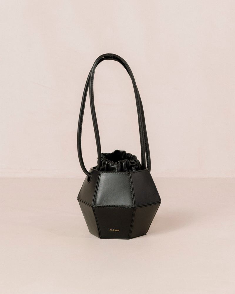 Sacs Alohas The V Cuir Noir Femme | OVM-60689658